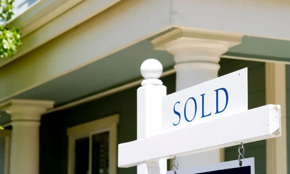 White sold sign White sold sign